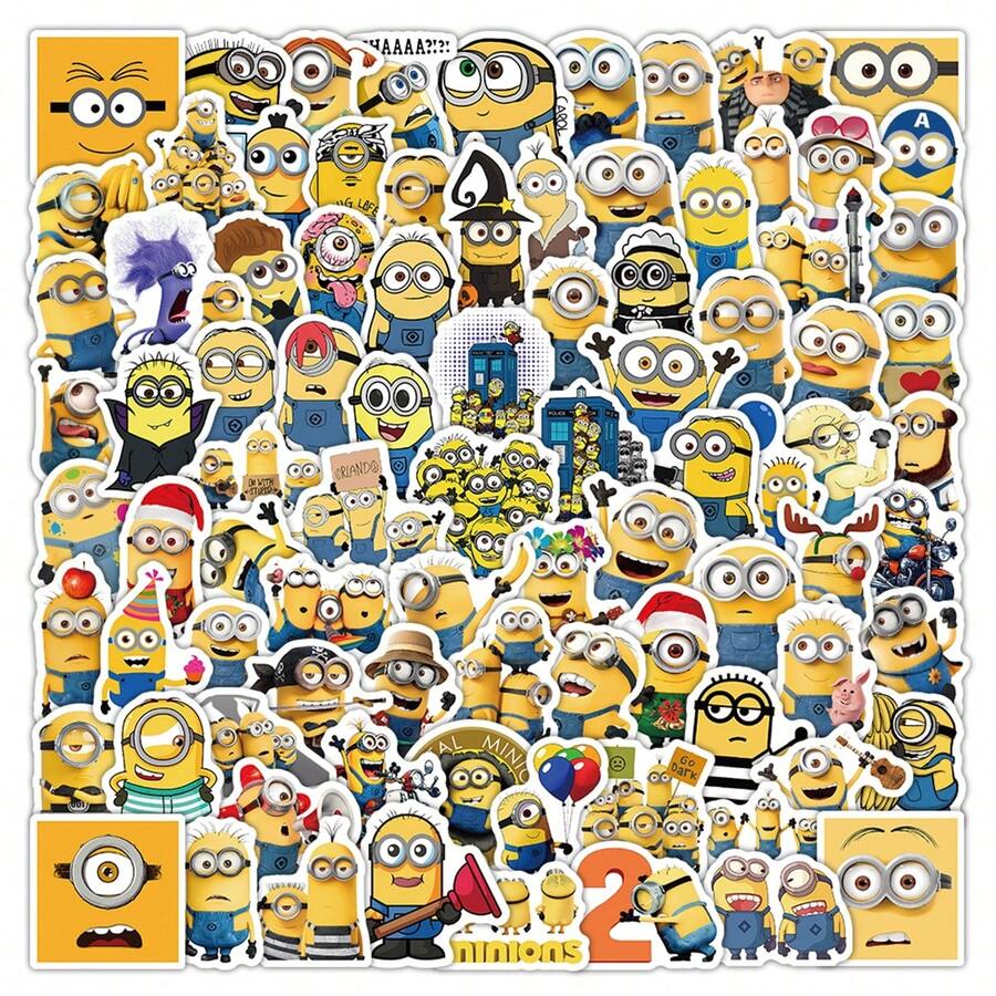 Universal 1set/100pcs Cartoon Pattern Decorative Stickers, Self-Adhesive Waterproof Decals For Travel Accessories, Perfect Birthday Gift, New Year Gift, Valentine's Day Gift, Easter Gift, Unique Holiday Souvenir For Gifting - Multicolor - View 1