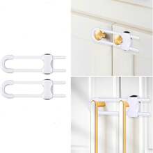 Cabinet Lock, Baby Safety U-Shaped Child Safety Lock, Sliding Drawer Lock, Tool-Free Installation Child Proof Lock, Handle Cabinet Door Latch, Easy To Use - Multicolor - View 11