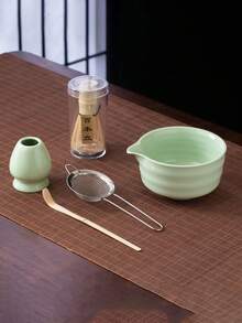 2/4/5pcs 500ml Handmade Vintage Ribbed Matcha Bowl Set, Made Of Premium Ceramic, Elegant And Exquisite, Easy To Carry And Use, Suitable For Business Meetings, Art Appreciation, Travel, Leisure And Other Occasions, Also Suitable For Japanese Tea Ceremony And Back To School Season - Multicolor - View 15