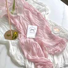 1pc/5pcs 90*180cm Solid Color Table Runner, Minimalist Polyester Table Liner Decoration, For Dining Table - Pink - View 3