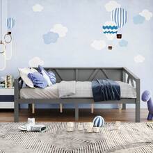 Full Size Daybed Gray - Gray + Solid Wood + Full1 - View 2