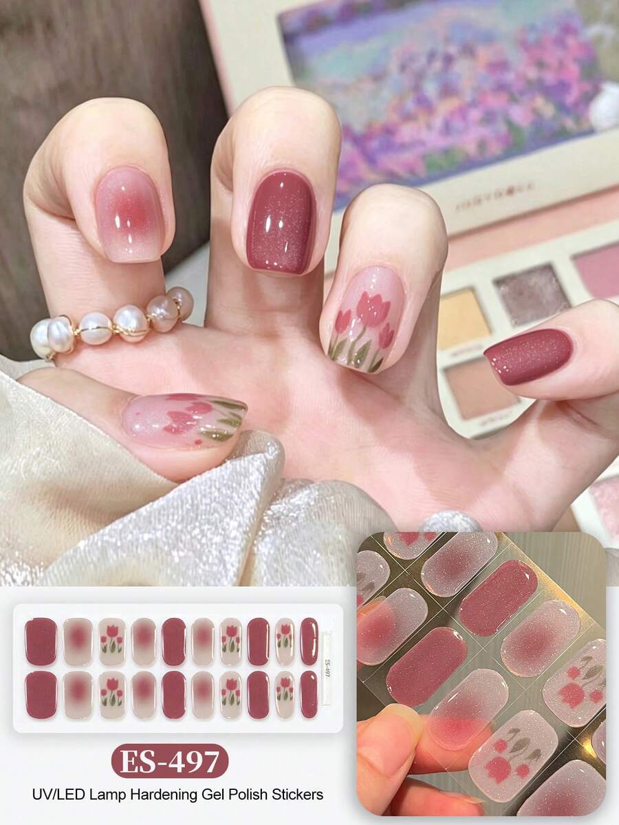 Nail Stickers Color Gradient DIY Self Adhesive DIY Art Decals Strips Manicure Decorations Suitable For Home, Workplace, Outdoor Travel, Gift Giving, Salon - Multicolor - View 1