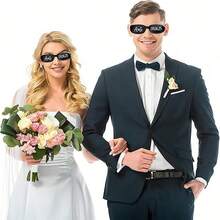 2/16 Pairs Personalized Square Glasses With Marker Pen, Suitable For Adult DIY Customized Birthday Wedding Glasses - Glasses - View 4