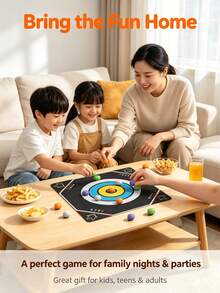 Happy Bumper 桌面彈射遊戲,可攜式桌面玩具,適合兒童與成人,家庭互動競賽派對遊戲組,提升手眼協調與專注力,適合生日、聖誕、節日禮物,家庭室內遊戲,教室團體活動,全齡適用多玩家桌面遊戲 - 彩色 - 查看 6