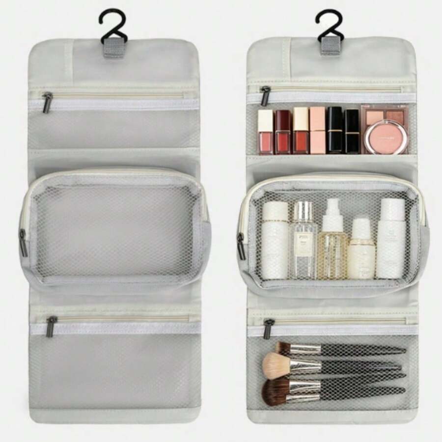 1pc Travel Toiletry Bag, 3-In-1 Multifunctional Storage Bag With Hook Design, Breathable Wet/Dry Separation, Multi-Compartment Large Capacity, Suitable For Business Trips, Travel, Outdoor Camping, Hotel Stays, Unisex - Multicolor - View 1