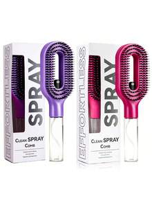 2-In-1 Spray Styling Comb, Water Mist Spray Comb With Built-In Water Tank, Soft And Flexible Bristles, Dry And Wet Use Styling Spray Comb, Suitable For Curly, Straight And Wavy Hair - Multicolor - View 32