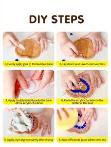 1pc DIY Mosaic Tile Handmade Kit, Featuring Multi-Color Mosaic Combination, Suitable For Adults. The Set Includes Round And Square Trays And DIY Craft Materials, Perfect For Parties, Holidays And Craft Projects, Ideal Choice For Home Decor And Gifts. - Multiple Styles - View 4