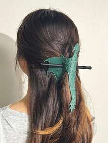 Vintage Medieval Dragon Hair Stick, PU Leather Flying Dragon Hair Clip, Gothic Style Flying Dragon Hair Accessory For Cosplay - Multicolor - View 3