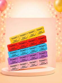 100pcs/Set Double Roll Raffle Tickets, Suitable For Events, Carnivals, Ticket Prizes, Games, Celebrations, Drinks And Other Occasions - Multicolor - View 9