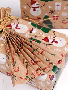Christmas Gift Wrapping Paper, New Large Roll, Double-Sided Gift Wrapping Paper, Kraft Paper, Suitable For Christmas Gift Wrapping, Christmas Decorations And Christmas Return Gift Wrapping. - One Size Fits All - View 2