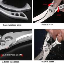1 PC Stainless Steel Kitchen Shears For Chicken Bones And Meat, Multifunctional, Household Use And Labor-Saving Kitchen Tool - Silver - View 9