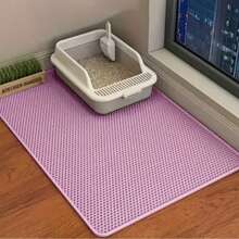 Double Layer Honeycomb Cat Litter Mat, Waterproof Washable Anti-Tracking Pet Mat, Suitable For Cat Litter Box, Multiple Colors Available - Pink - View 5