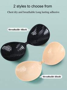 2pcs Women's Halter Neck Invisible Bra, With Invisible Halter Halter Adhesive Bra, Suitable For Women's Backless Dress - Multicolor - View 4