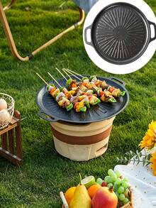 Multifunctional Thickened Non-Stick Griddle Pan With Oil Drainage Slot And Dual Handles, Easy To Clean, Suitable For Steak, Bacon, Pancakes, Vegetables, Meat, For Camping, Home Gatherings And Restaurant Use - Multicolor - View 8