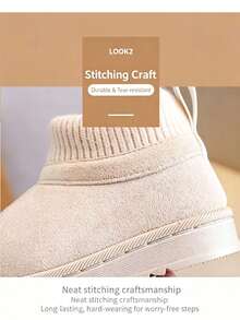 1 Pair Kids' Autumn/Winter New Fashion Versatile Non-Slip Soft Sole Casual Ankle Boots - Beige - View 7