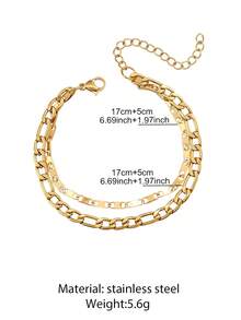 1pc Men Bracelets, Stackable Chain Bracelets, Figaro Chain Detail, Simple Retro , For Men Daily Party, Gift For Valentine's Day & Birthday - Bracelet - View 3