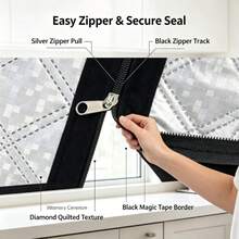 Thermal Windproof Window Curtain, Zipper Design, Punch-Free Installation, Winter Window Insulation Seal Cover - Zipper Black-trimmed Thermal Curtain - View 6