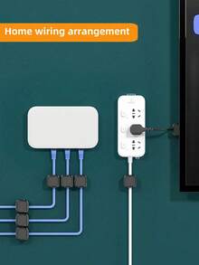 5/2/1pc Magnetic Cable Organizer - Black & White Cable Clips, Compact & Durable, Suitable For Desk/Wall Mount, Can Store Phone Cables, Chargers, Ideal For Tech Enthusiasts & Students, Includes Holder & Clips, No Drilling Needed, Universal Fit - Multicolor - View 8