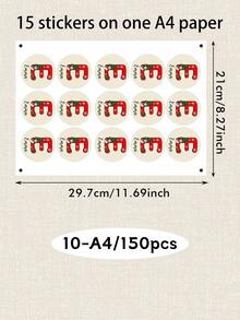 LICVIC 客製化聖誕姓名貼紙，個性化 A-Z 字母禮物標籤，節慶雪人假期風格，客製化首字母聖誕貼紙，適用於禮物包裝、可自訂姓名標籤、禮物裝飾、聖誕卡片、假期禮物，圓形貼紙 - 風格A - 查看 8