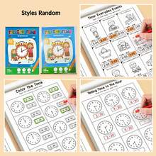 1Pc 32P Telling Time Practice Book Learn To Tell Time Clock Reading A.M. P.M. Daily Routine Time Matching Activity For Preschool Kindergarten Classroom Supplies Halloween Decor Christmas Gift All Styles Shipped Randomly - Multicolor - View 9