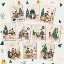 10Pcs Christmas Family Self-Adhesive Stickers, Cozy Holiday Illustration Decals For Journal, Notebook, Scrapbook, Gift Wrapping & Festive Home Decoration - 10Pcs - View 11