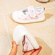Girls Baby Head-Wrap Walking Shoes, Shallow-Cut Hook & Loop Infant Sports Shoes - Baby Pink - View 9