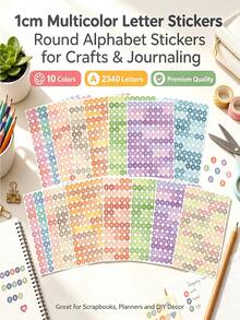 Colorful Letter And Number Stickers, Colorful Smiling Face Stickers, Self-Adhesive, Paper, Waterproof And Durable - Suitable For Scrapbook Decoration DIY Crafts, Diary Writing And Calligraphy Design, Essential School Supplies - A - View 6