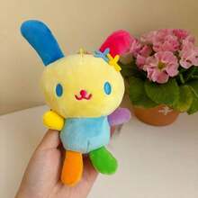 1個 Sanrio 花朵小兔子兒童毛絨玩具背包配件小吊飾鑰匙圈 - 彩色 - 查看 6