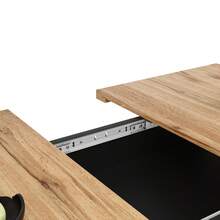 Telescopic Dining Table (140*70cm), Extendable Dining Table With Storage Shelf, Space-Saving Kitchen Table, Dining Table With Three Shelves, Extendable Dining Table Kitchen And Living Room, Natura - 1 - View 9