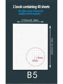 1 Notebook 40 Sheets Grid Paper, Grid Notebook, Sketchbook, Drawing Paper, Memo Pad, Loose-Leaf Notebook, Grid Draft Paper, Calculation Draft Paper, Sketching Paper, Student Grid Notebook, Draft Paper, Double-Sided Grid Paper, Memo Paper, Art Notebook, Drawing Notebook - Black and White - View 10