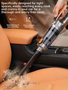 Handheld Car Vacuum Cleaner, Cordless Mini Vacuum With Led Light, Powerful Suction, 11.1V 2000mAh USB Rechargeable, 3 Adjustable Suction Levels, Dual Suction & Blow Function, Multiple Attachments For Car, Home, Keyboard & Pet Hair - Multicolor - View 3