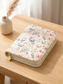 Portable Embroidered Travel Jewelry Organizer Book Removable Storage Pages With Clear Zipper Pouches Back To School Travel Essentials, Jewellery Box - Multicolor - View 9