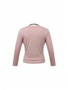 韓式純甜風 2 合 1 長袖女款上衣 T-shirt - 粉色 - 查看 10