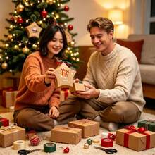 5-Point Star Paper Box Christmas Decoration Chocolate Candy Hanging Christmas Tree Box Kraft Paper, Christmas Creative 5-Point Star Candy Box Gift Packaging Box Star Candy Box Gift Paper Box Decoration, Vintage Gift Box, Christmas - Multicolor - View 4