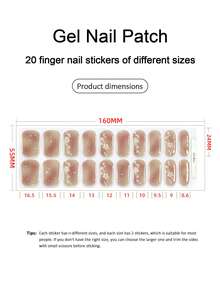 Nail Stickers Color Gradient DIY Self Adhesive DIY Art Decals Strips Manicure Decorations Suitable For Home, Workplace, Outdoor Travel, Gift Giving, Salon - Apricot - View 3