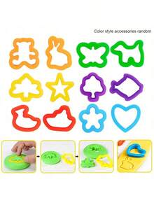 26Pcs Kids Clay Tools Set, DIY Plasticine Molds & Cutters, Rolling Pin Modelling Accessories, Educational Toy For Children(No Clay Included)Color,Shape And Style Are Random - Multicolor - View 12