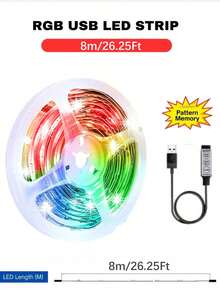 شريط إضاءة LED USB للتلفزيون بطول 3.28 قدم - 98 قدم، شريط إضاءة LED بطول 16.4 قدم لتلفزيون 45-75 بوصة، شريط إضاءة 3 ألوان للتلفزيون، إضاءة خزانة مرنة لديكور المنزل، مناسب لديكور المنزل والحفلات والعطلات وإضاءة غرفة المعيشة وغرفة النوم وإضاءة خلفية للتلفزيون - متعدد الألوان - مشاهدة 14