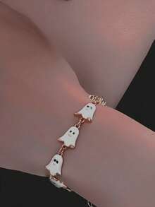 Halloween Cute Cartoon Enamel Ghost Bracelet, Holiday Party Gift Cute Ghost Bracelet - Ghost Bracelet - View 1