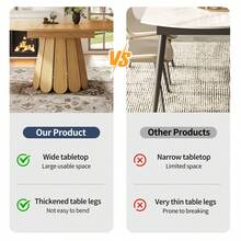Extendable Dining Table, Dining Room Table, Kitchen Table, Balcony Table, Wooden Dining Table Round Dining Table, Extends To Oval, 118-158, Seats Up To 6 People, Wood - Natural + MDF+Metal - View 9