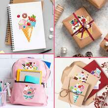 8/16/32pcs Kids DIY Ice Cream Stickers, Face Puzzle Sticker Sheets, 8 Ice Cream Designs, Suitable For Party Favors, Classroom Activity Prizes, Handmade DIY Gift Bag Fillers - Ice Cream Version - View 7