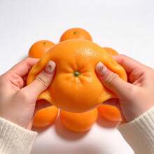 1pc Orange Squeeze Toy, Super Soft TPR Slow Rebound Stress Relief Toy, Back To School Season Pressure Release Toy, Soothe Mood, Relieve Daily Stress, Practical Hand Training Toy, Suitable For Daily Use - Orange - View 7