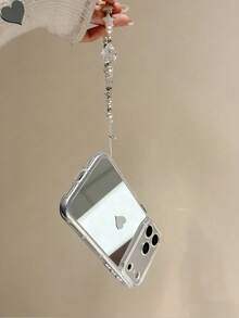 1pc Mirror Phone Case With Star Pearl Bracelet Lanyard, Anti-Drop Full Coverage Lens Protection, Compatible With IPhone 17/17Pro/17 Pro Max/16/16 Pro/16 Pro Max/15/15 Pro/15 Pro Max/14/14 Pro/14 Pro Max/13/13 Pro/13 Pro Max/12/12 Pro/12 Pro Max/11/11Pro/11 Pro Max, European And American Ins Style Premium Apple 18Pro/18ProMax - Multicolor - View 5
