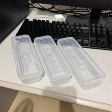 3 Small Clear Plastic Storage Boxes With Lids, Desk Organizer Pen Holder, Stackable Plastic Storage Containers, Suitable For Teachers, Craft Enthusiasts, School Office Desk Supplies Storage, Back To School Essentials - Transparent - View 9