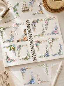 50pcs Flower Picture Frame Stickers For Adults Teens Sticker Enthusiasts Scrapbooking Journaling Laptops Skateboards Water Cups & More, Add A Fun Touch To Your Devices! - Flower Picture Frame - View 5