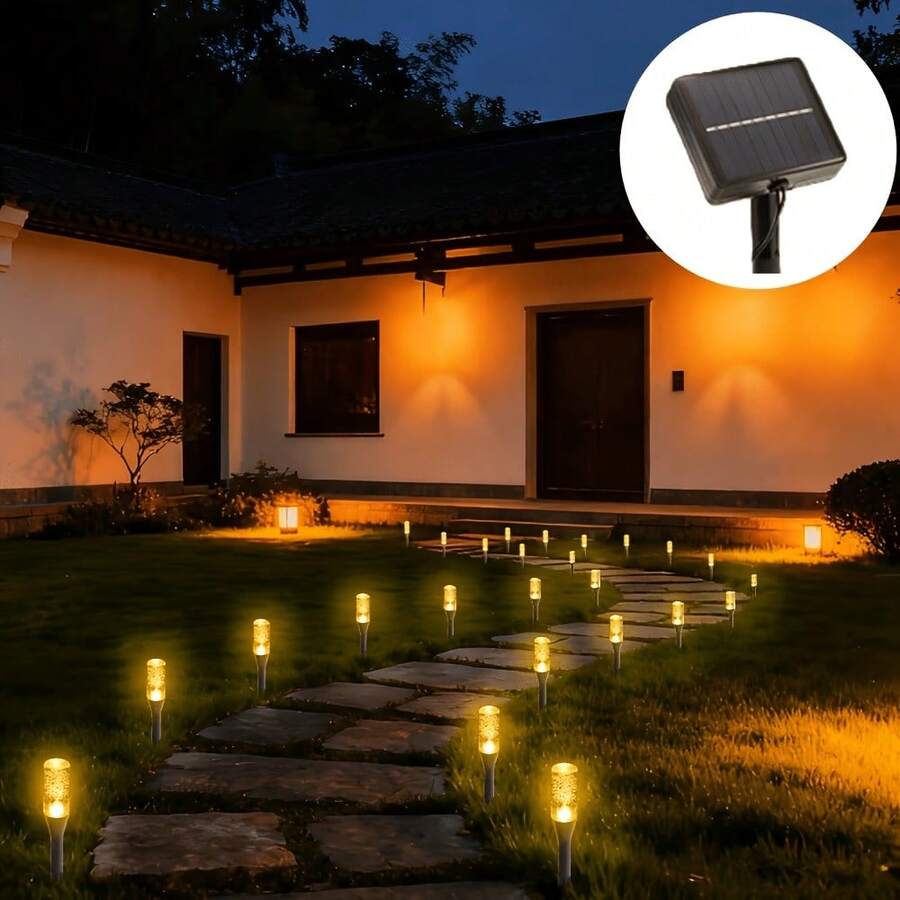 Waterproof Solar Acrylic Bubble Ground Light, Soft Warm Atmosphere Light, Outdoor Garden Yard Pathway Decorative Ground Stake Light