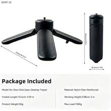 Auto-Opening Mini Tripod, 2-In-1 Handheld Grip & Tabletop Camera Stand With 1/4"-20 Screw Mount, Compact Pocket Tripod For Pocket 3 Gimbal, 360 & Action Cameras, Vlogging, Travel, Live Streaming & Content Creation - View 9