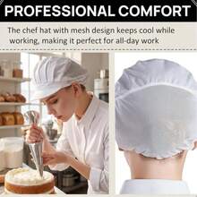 Nanxson 1pc Chef Hat Kitchen Cooking Chef Hat Catering Service Hair Net, Adjustable Cooking Chef Hat, Bathroom Dry Hair Cap, Reusable With Brim Server Hat - Multicolor - View 6