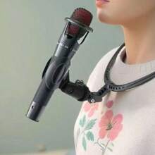 Hands-Free Neck-Mounted Microphone Stand With Adjustable Clip - Made Of ABS Material, Ergonomic Design, Suitable For Stage Performers, Speakers And Musicians - Secure Hands-Free Microphone Stand - one-size - View 1