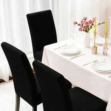 POLIGONO Kitchen Chair Covers - Black - View 5