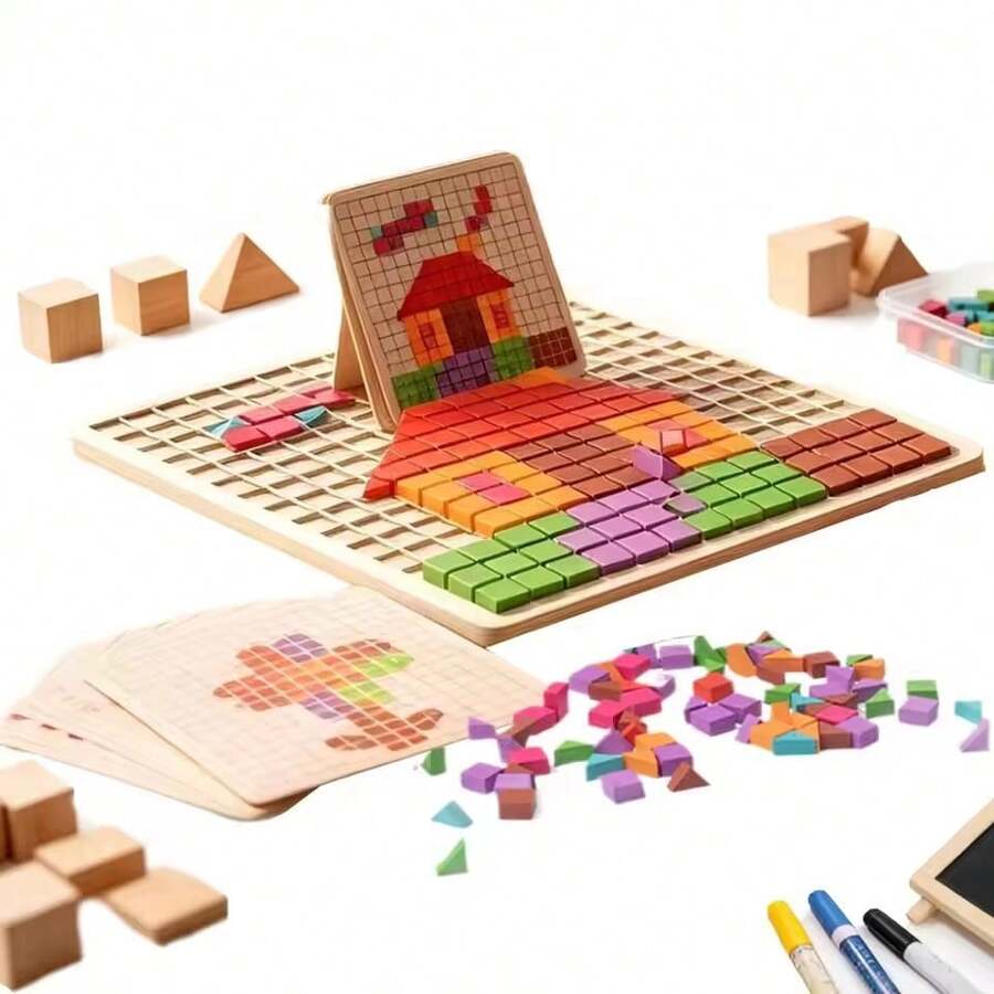 English: 3D Pixel Particle Blocks Mosaic Puzzle, Pointillism Educational Building Toy For Kids - Multicolor - View 1